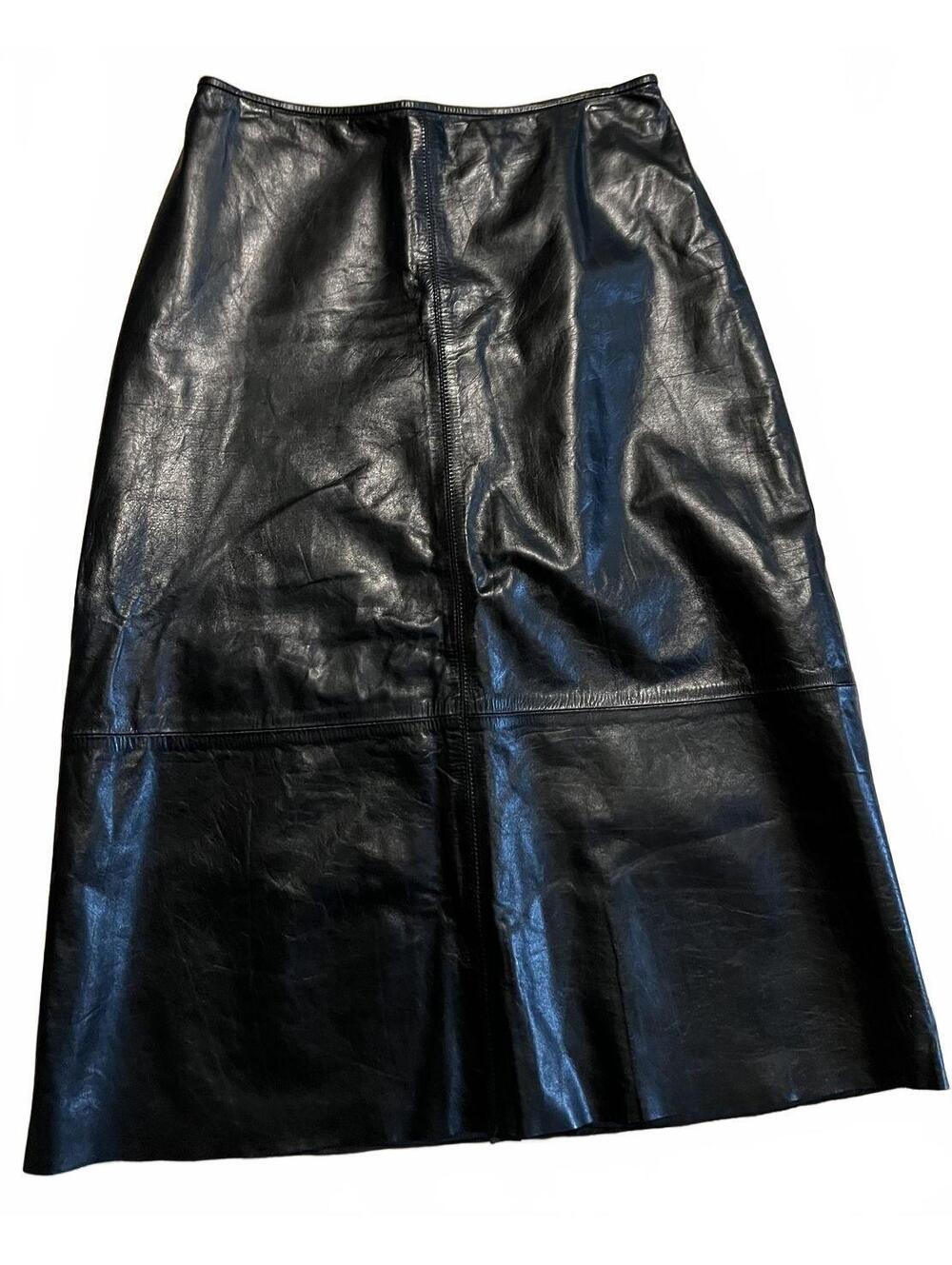 Banana Republic black leather skirt